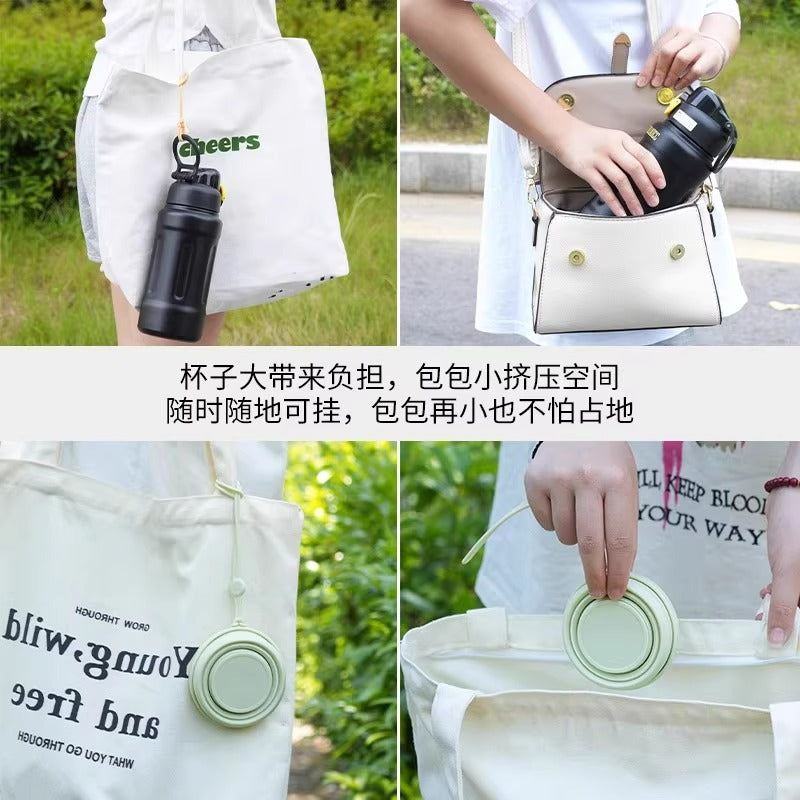 Folding Cup Travel Gargle Cup Silicone Outdoor Retractable Travel Portable Toothbrush Cup Compression Cup - image 3