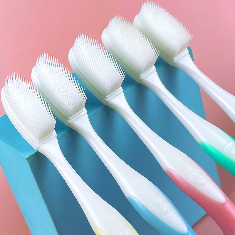 Nano Toothbrush Soft Bristles Adult Household High-End Silicone Individually Packaged Toothbrush Ultra-Fine Filament Cleaning Antibacterial Toothbrush - image 3