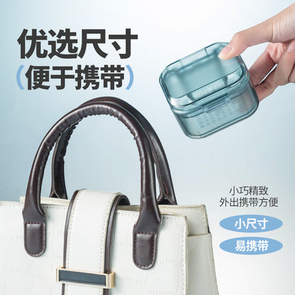 Strictly select braces storage box denture cleaning box invisible holder drain layered portable storage box braces box - image 4