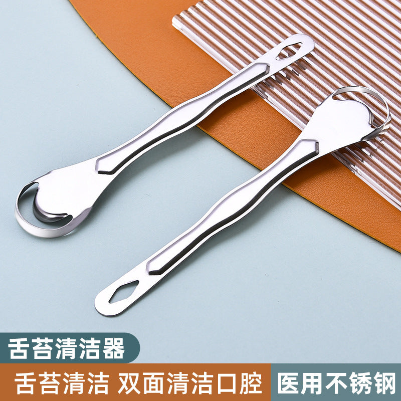 Rinserune Stainless Steel Tongue Scraper and Cleaning Brush – view 3