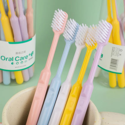 Toothbrush Soft Bristles Adult Household Household Barrel Tongue Cleaner Disposable Fine Soft Bristles Toothbrush New Style - image 3