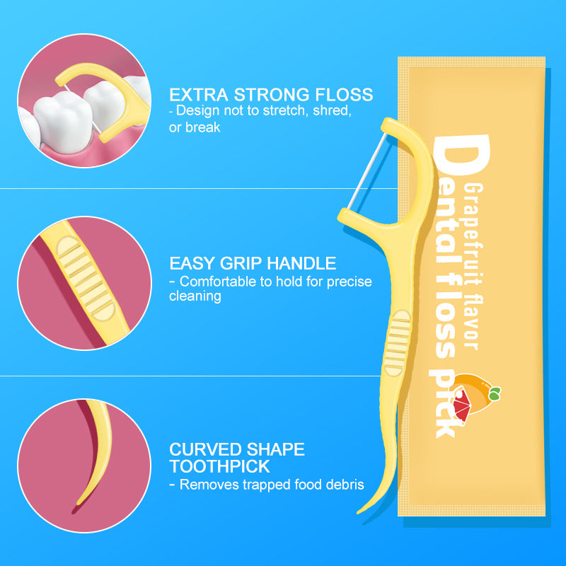 Cross-Border Wholesale Fruit-Flavored Dental Floss Individually Packaged 30 Pieces Boxed Disposable Ultra-Fine Dental Floss Sticks Individually Packaged - image 3