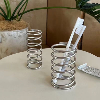 Storage Rack, Iron Toothbrush Holder, Simple Desktop Storage Rack, Bathroom Makeup Brush Holder, High-End Hollow Pen Holder Ornament - image 1