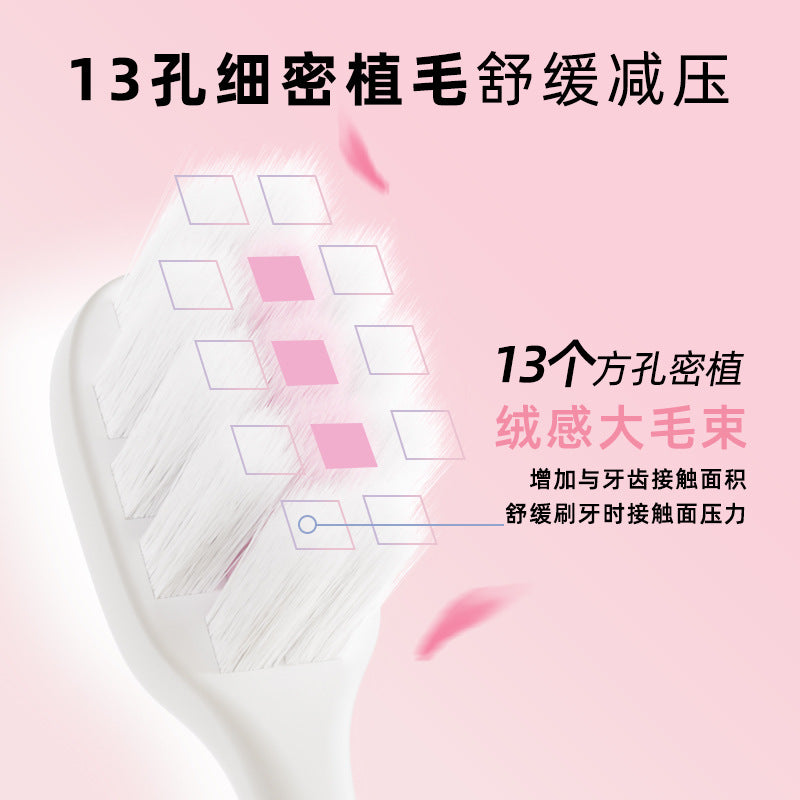Double Clean Toothbrush Sakura F925 Yunrou Thousand Hairs Soft Hair Filament Gum Protection Men and Women Couples Special Family Pack of 3 - image 2