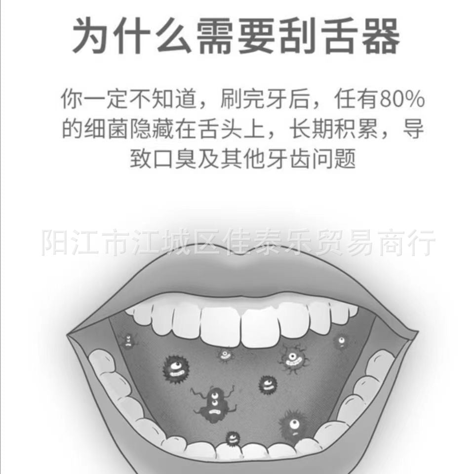 Stainless Steel Tongue Scraper Tongue Cleaner Tongue Scraper Tongue Brush Oral Cleaning Tool Set Manufacturer Ready Stock - image 3