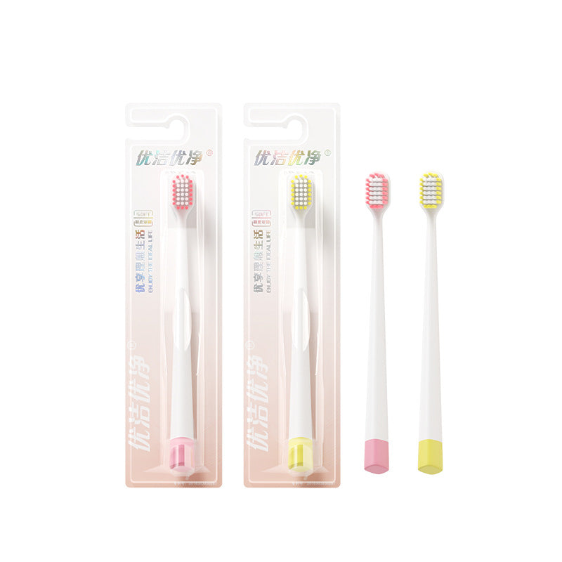 Soft-Bristled Toothbrush, Popular Model, Simple Color, Soft and Fine, Non-Slip Handle, Household Cleaning, Yangzhou Toothbrush Manufacturer Wholesale - image 5