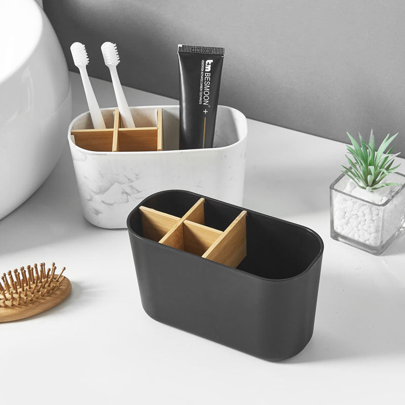 No-Drill Bathroom Toothbrush Holder Storage Bucket Bathroom Toothbrush Stand Toothpaste Toothbrush Rack Toiletry Storage Rack - image 4