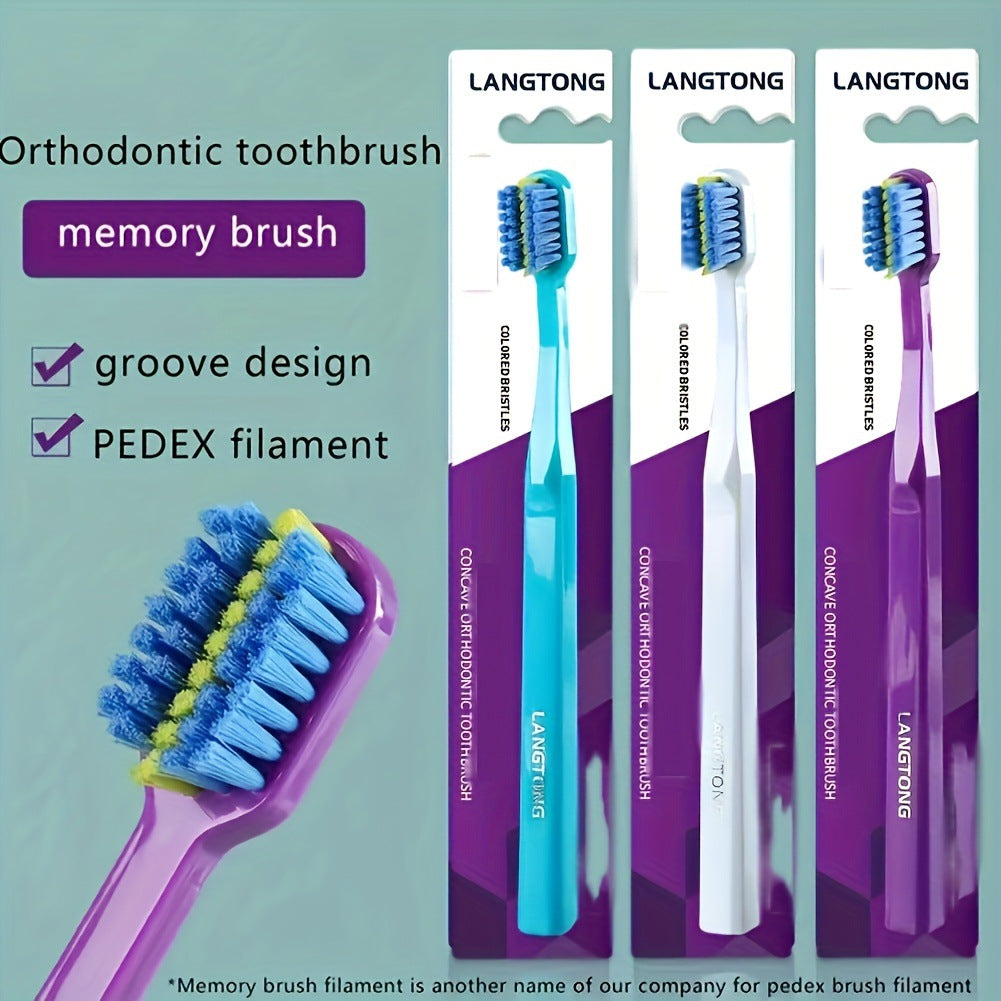 Orthodontic Toothbrush Concave Type for Adults and Kidsren to Correct Teeth and Braces, Special Soft-Bristled Interdental Brush for Braces, Cross-Border Hot Mod - image 2