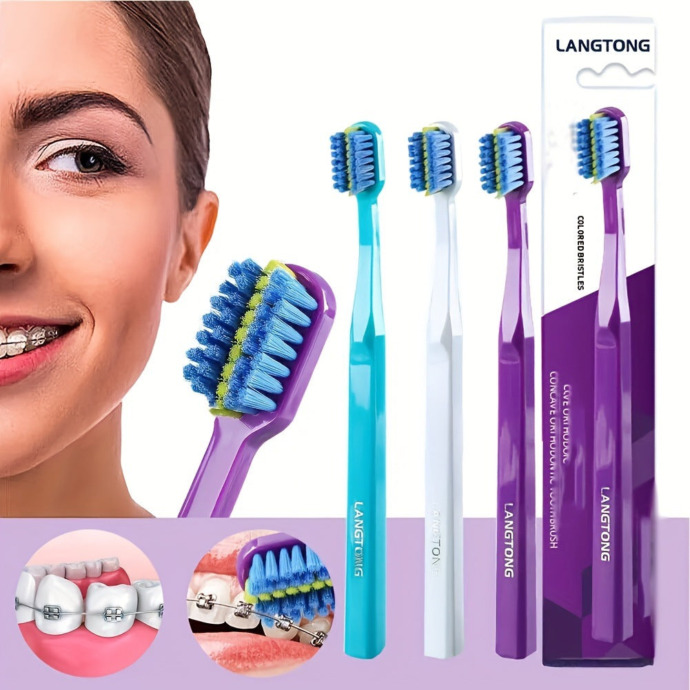 Orthodontic Toothbrush Concave Type for Adults and Kidsren to Correct Teeth and Braces, Special Soft-Bristled Interdental Brush for Braces, Cross-Border Hot Mod - image 4
