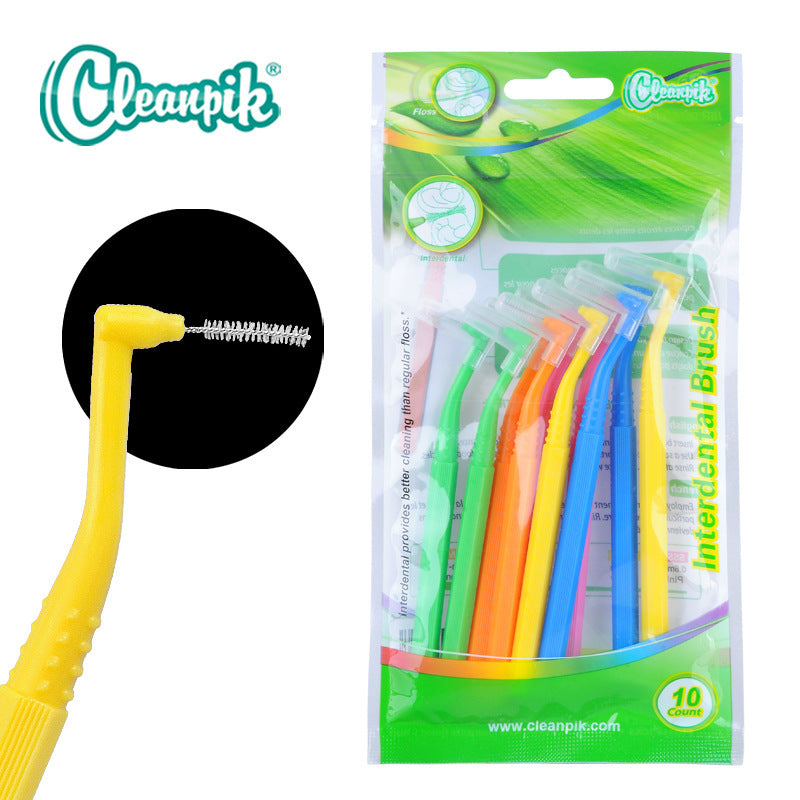 Cross-Border Wholesale Cleanpik Interdental Brush L-Shaped Interdental Brush 7-Shaped Interdental Orthodontic Toothbrush Korean Stainless Steel Wire - image 2