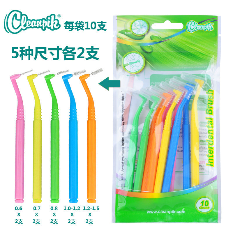 Cross-Border Wholesale Cleanpik Interdental Brush L-Shaped Interdental Brush 7-Shaped Interdental Orthodontic Toothbrush Korean Stainless Steel Wire - image 5