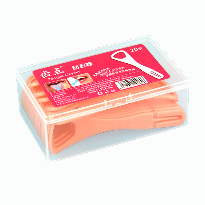 Manufacturer Customized Tongue Scraper Boxed 20 Tongue Cleaners Plastic Foldableable Toothpick Tongue Brush Cleaning - image 5