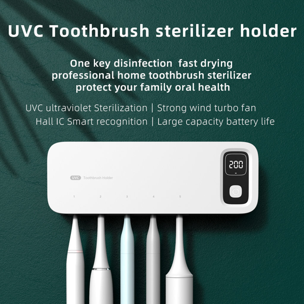 Toothbrush Sterilizer Uv Disinfection Box Automatic Drying Electric Bathroom Storage Rack Wall-Mounted No Drilling Required - image 2