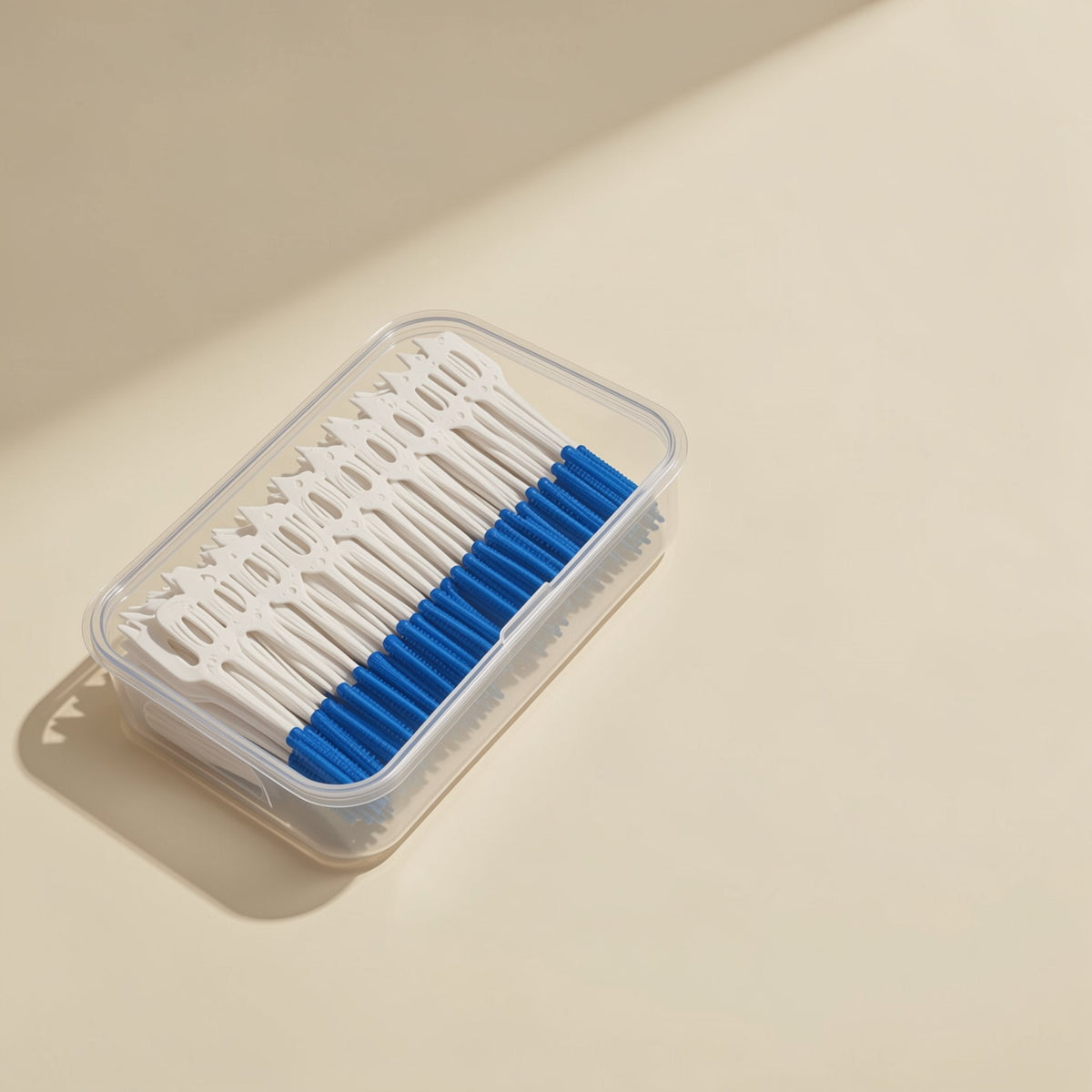Soft silicone single-use interdental brush with soft bristles
