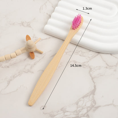 Hotel and B&B Children's Bamboo Toothbrush with Handle, Healthy Soft Bristles, Disposable Flat Bamboo Toothbrush for Children - image 4