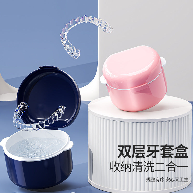 Cross-Border Braces Box, Invisible Braces, Dental Correction Retainer Storage Box, Portable Box, Denture Storage and Cleaning Box - image 1