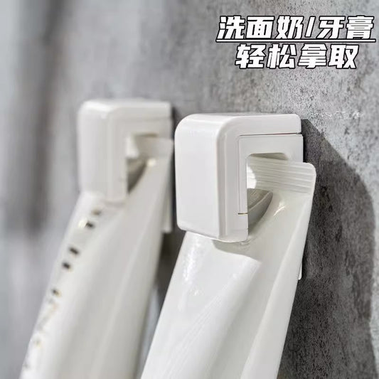 Toothpaste Holder Wall-Mounted Punch-Free Facial Cleanser Storage Rack Bathroom Toilet Storage Wall Hook Toothpaste Hanging Clip Cross-Border - image 2
