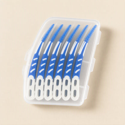 Boxed set of 12 plastic interdental brushes for oral cleaning between teeth - view 3
