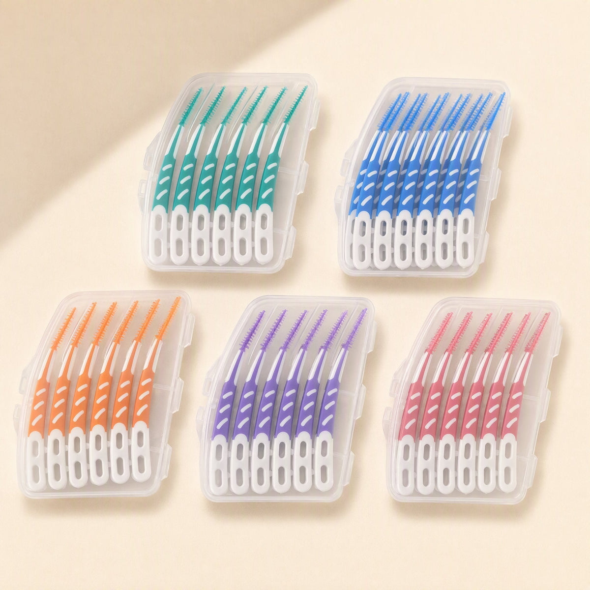 Boxed set of 12 plastic interdental brushes for oral cleaning between teeth - view 4