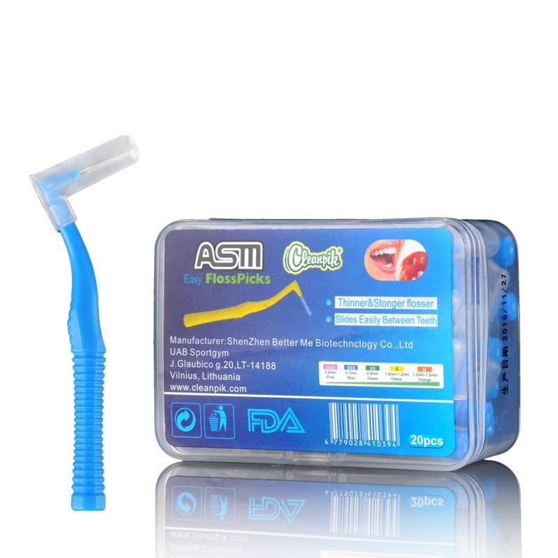 Cleanpik Interdental Brush L-Shaped Interdental Brush Tooth Gap Brush 7-Shaped Orthodontic Special Toothbrush Braces Gap Brush 20 Pieces - image 2