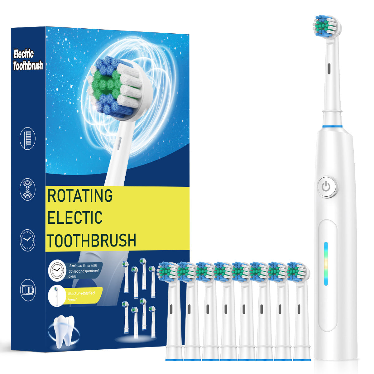 2025 New Rotating Electric Toothbrush Rechargeable Cross-Border English High-End Smart Adult Soft-Bristled Toothbrush - image 3