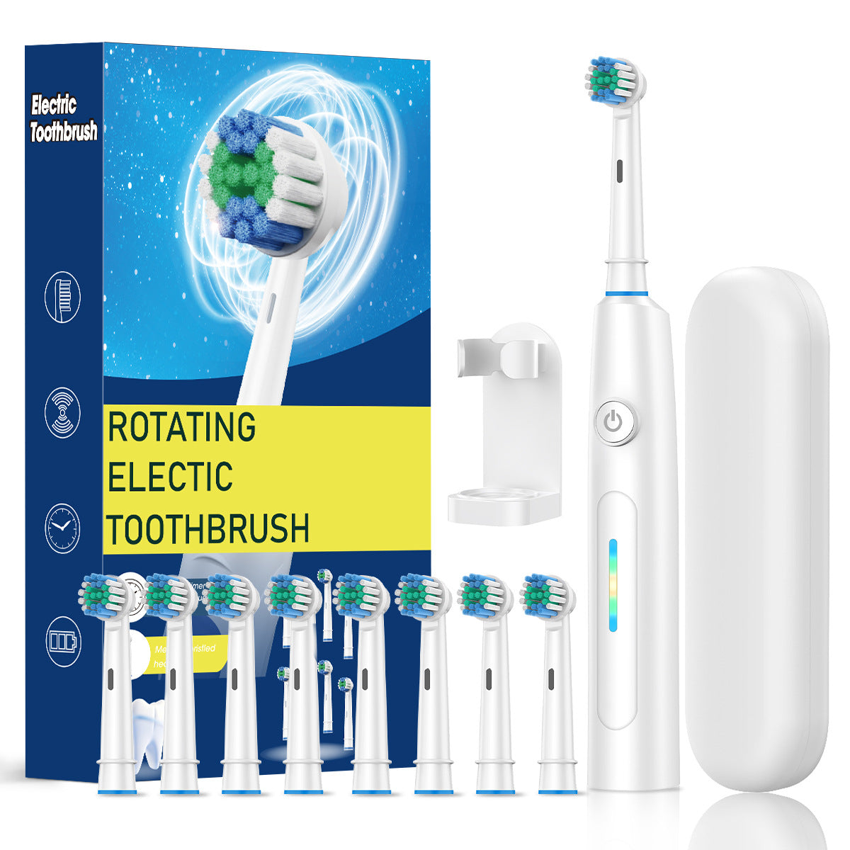 2025 New Rotating Electric Toothbrush Rechargeable Cross-Border English High-End Smart Adult Soft-Bristled Toothbrush - image 4