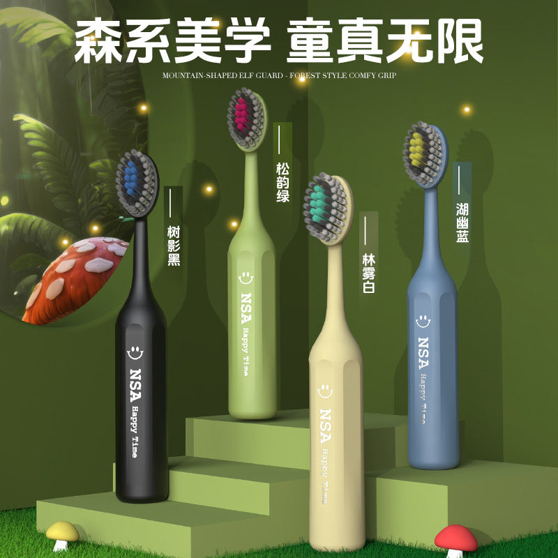 Nsa [4 Pieces in Gift Box] High-End Kidsren's Soft-Bristle Toothbrush, Non-Slip, Cute Mountain-Shaped Convex Surface, Tooth Cleaning and Gum Protection - image 4