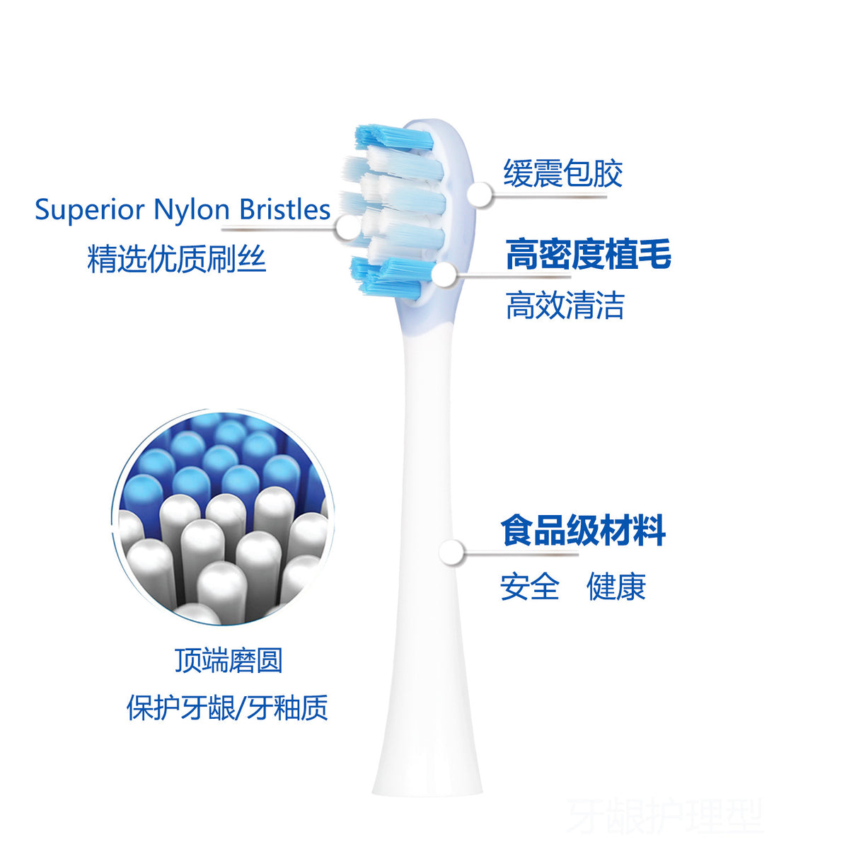Suitable for Shuke Sakypro Electric Toothbrush Head Tg V Series T2 T3 G33 G5 V3 Replacement Brush Head - image 2