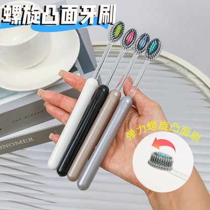 [Pair Pack] Olive Head Spiral Elastic Soft Hair Convex Light Luxury Mountain Toothbrush Removable Toothbrush Wholesale - image 4