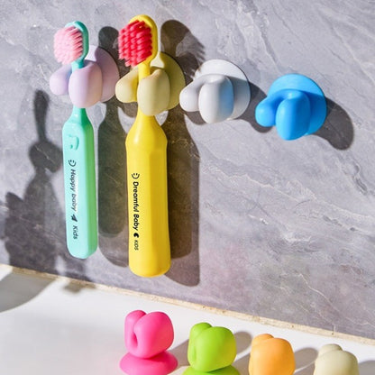 No-Drill Suction Cup Toothbrush Holder for Adults and Children, Wall-Mounted Storage Rack for Bathroom Organization - image 1