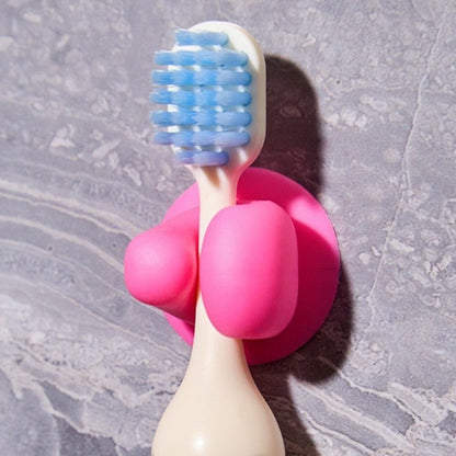 No-Drill Suction Cup Toothbrush Holder for Adults and Children, Wall-Mounted Storage Rack for Bathroom Organization - image 2