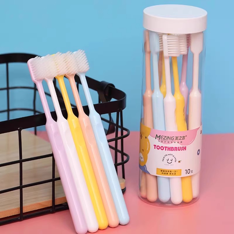 Soft-Bristled Toothbrush Wide-Head Fine Soft-Bristled Nano Toothbrush for Girls and Men Suitable for Family Disposable Toothbrushes - image 3