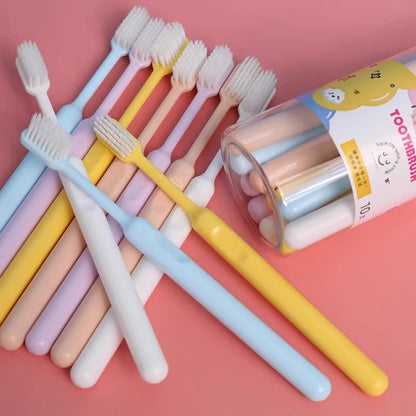 Soft-Bristled Toothbrush Wide-Head Fine Soft-Bristled Nano Toothbrush for Girls and Men Suitable for Family Disposable Toothbrushes - image 4