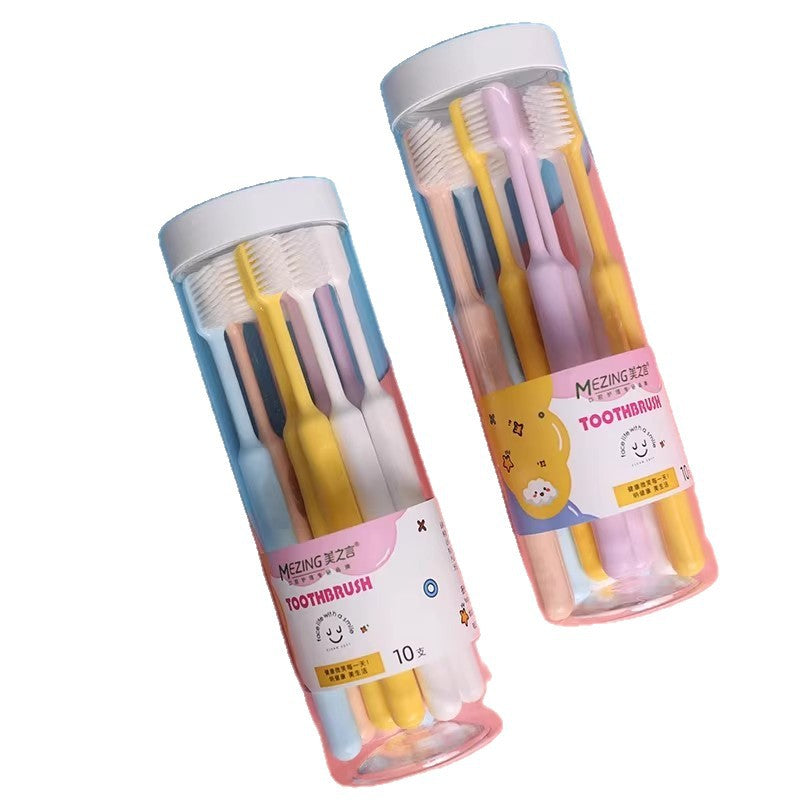 Soft-Bristled Toothbrush Wide-Head Fine Soft-Bristled Nano Toothbrush for Girls and Men Suitable for Family Disposable Toothbrushes - image 5