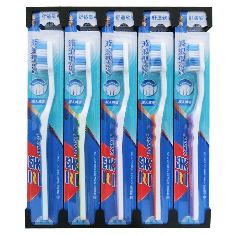 Sanxiao Toothbrush 998t Fresh and Double-Protected Filament Soft-Bristled Adult Household Toothbrush 998N Medium-Bristled Genuine Wholesale and Retail - image 2