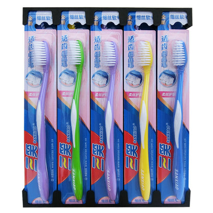Sanxiao Toothbrush 998t Fresh and Double-Protected Filament Soft-Bristled Adult Household Toothbrush 998N Medium-Bristled Genuine Wholesale and Retail - image 5