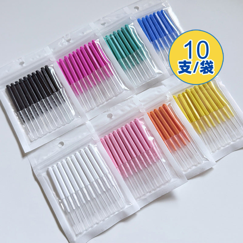 10-Pack I-Shaped Interdental Brushes in Various Colors, Orthodontic Tooth Gap Cleaning Floss, Portable - image 1