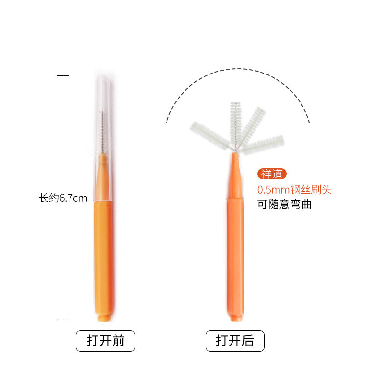10-Pack I-Shaped Interdental Brushes in Various Colors, Orthodontic Tooth Gap Cleaning Floss, Portable - image 5