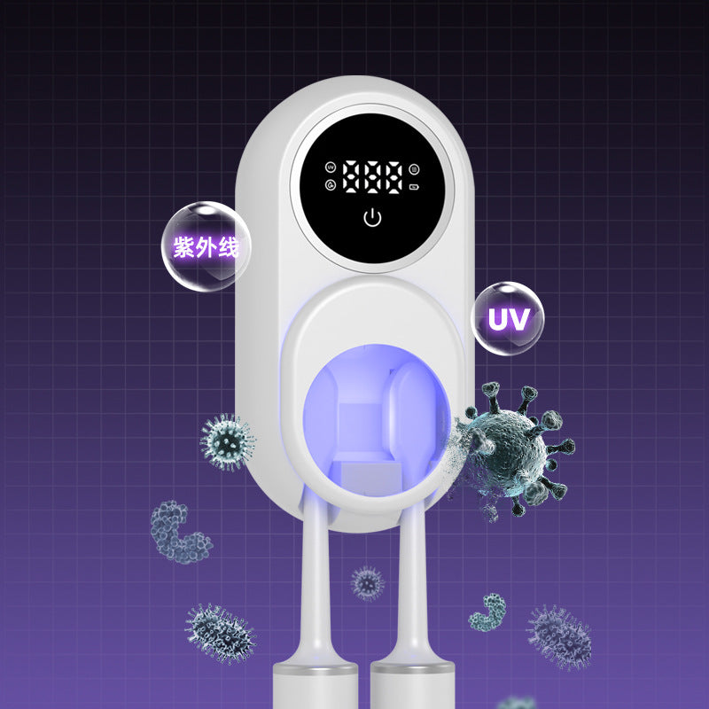 Cross-Border Toothbrush Sterilizer Uv Induction Sterilization Box Electric Drying Compartment Punch-Free Storage Shelf Single and Double - image 3