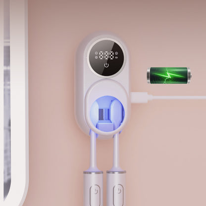 Cross-Border Toothbrush Sterilizer Uv Induction Sterilization Box Electric Drying Compartment Punch-Free Storage Shelf Single and Double - image 4