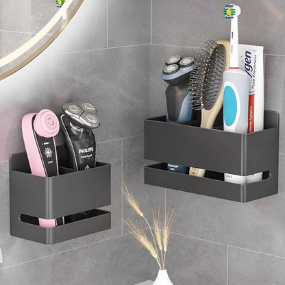 Bathroom Toothbrush Toothpaste Comb Storage Rack Wall-Mounted Toilet Bathroom Sink Razor Storage Tube Without Drilling - image 1