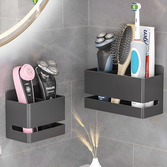 Bathroom Toothbrush Toothpaste Comb Storage Rack Wall-Mounted Toilet Bathroom Sink Razor Storage Tube Without Drilling - image 1