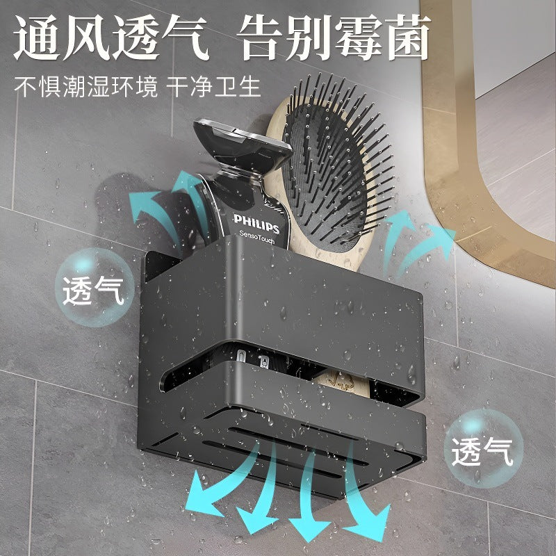 Bathroom Toothbrush Toothpaste Comb Storage Rack Wall-Mounted Toilet Bathroom Sink Razor Storage Tube Without Drilling - image 4