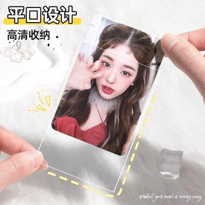 Korean Popcorn Card Film Card Holder 20 Silk Flat Mouth 0.1mm Idol Photo Card Protective Film Cpp High Transparent Card Holder - image 2