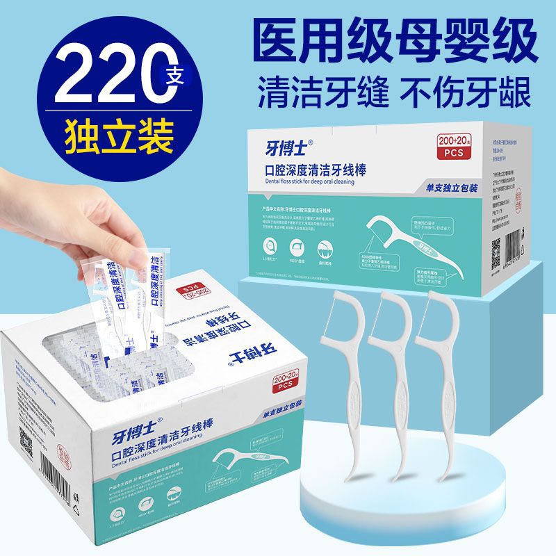 Dr. Teeth High-Strength Dental Floss Sticks, Ultra-Fine, Individually Packaged, Easy to Carry, Disposable Toothpicks and Dental Floss for Adults and Home Use - image 2