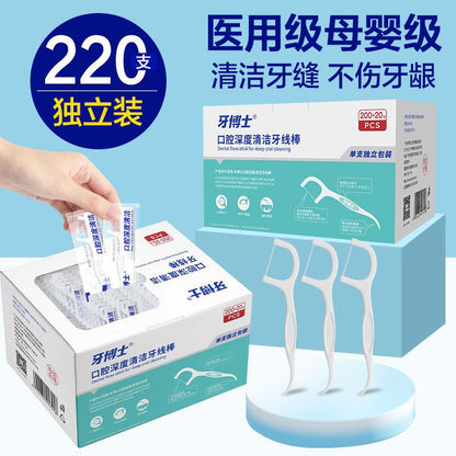 Dr. Teeth High-Strength Dental Floss Sticks, Ultra-Fine, Individually Packaged, Easy to Carry, Disposable Toothpicks and Dental Floss for Adults and Home Use - image 2