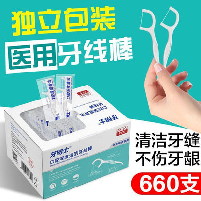 Dr. Teeth High-Strength Dental Floss Sticks, Ultra-Fine, Individually Packaged, Easy to Carry, Disposable Toothpicks and Dental Floss for Adults and Home Use - image 4