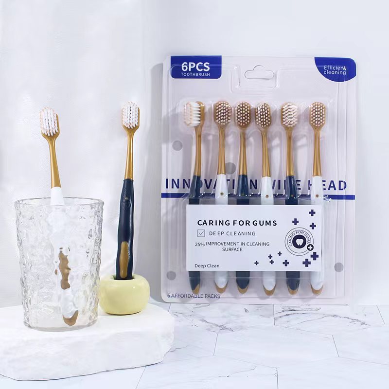 Sam's Toothbrush for Adults, Soft Bristles, Household Pack of 6, Dense Soft Bristles, Wide Head, Ultra-Fine Bristles, Gum-Protecting Toothbrush - image 3