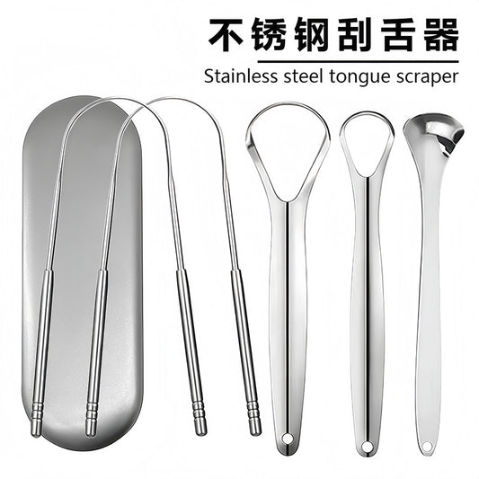 Manufacturer Stainless Steel Tongue Scraper Tongue Coating Cleaning Tool Oral Tongue Scraper Tongue Coating Cleaner Tongue Scraper Tool Wholesale - image 1