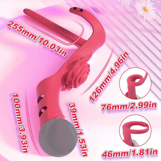 Artificial Rose-shaped Glans and Clitoral Massage Finger Sleeve